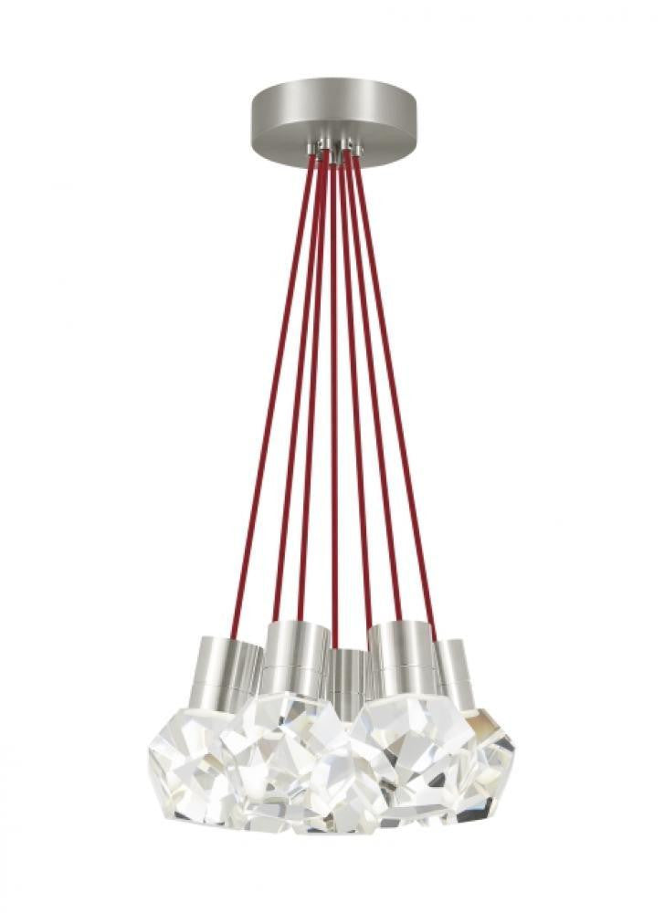 Visual Comfort & Co. Modern Collection Kira Chandelier, 7-Light, LED, Satin Nickel, 15"W (700TDKIRAP7RS-LED930 70PKD82)