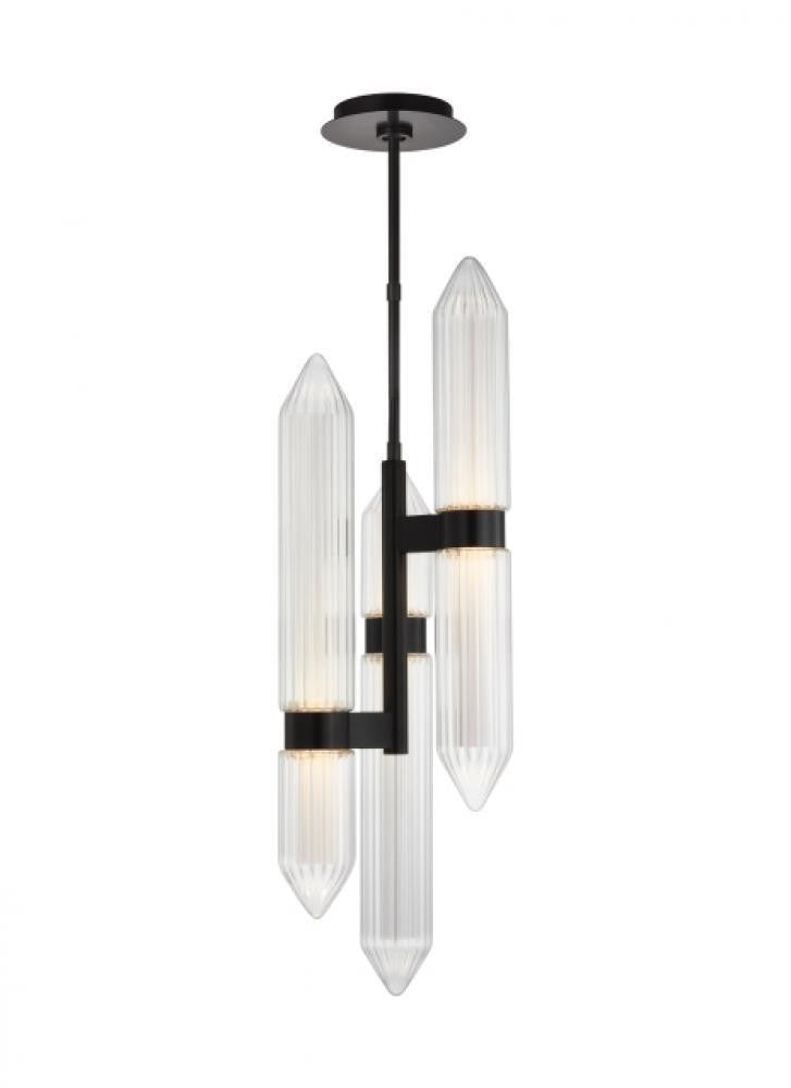 Visual Comfort & Co. Modern Collection Langston Ceiling Pendant, 1-Light, LED, Plated Dark Bronze, 33.5"H (700TDLGSN10PZ-LED927 70PKD8Z)