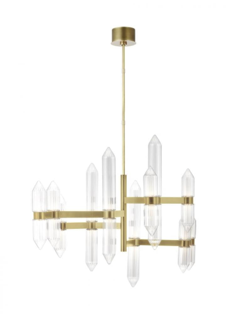 Visual Comfort Modern Langston Large Chandelier Plated Brass