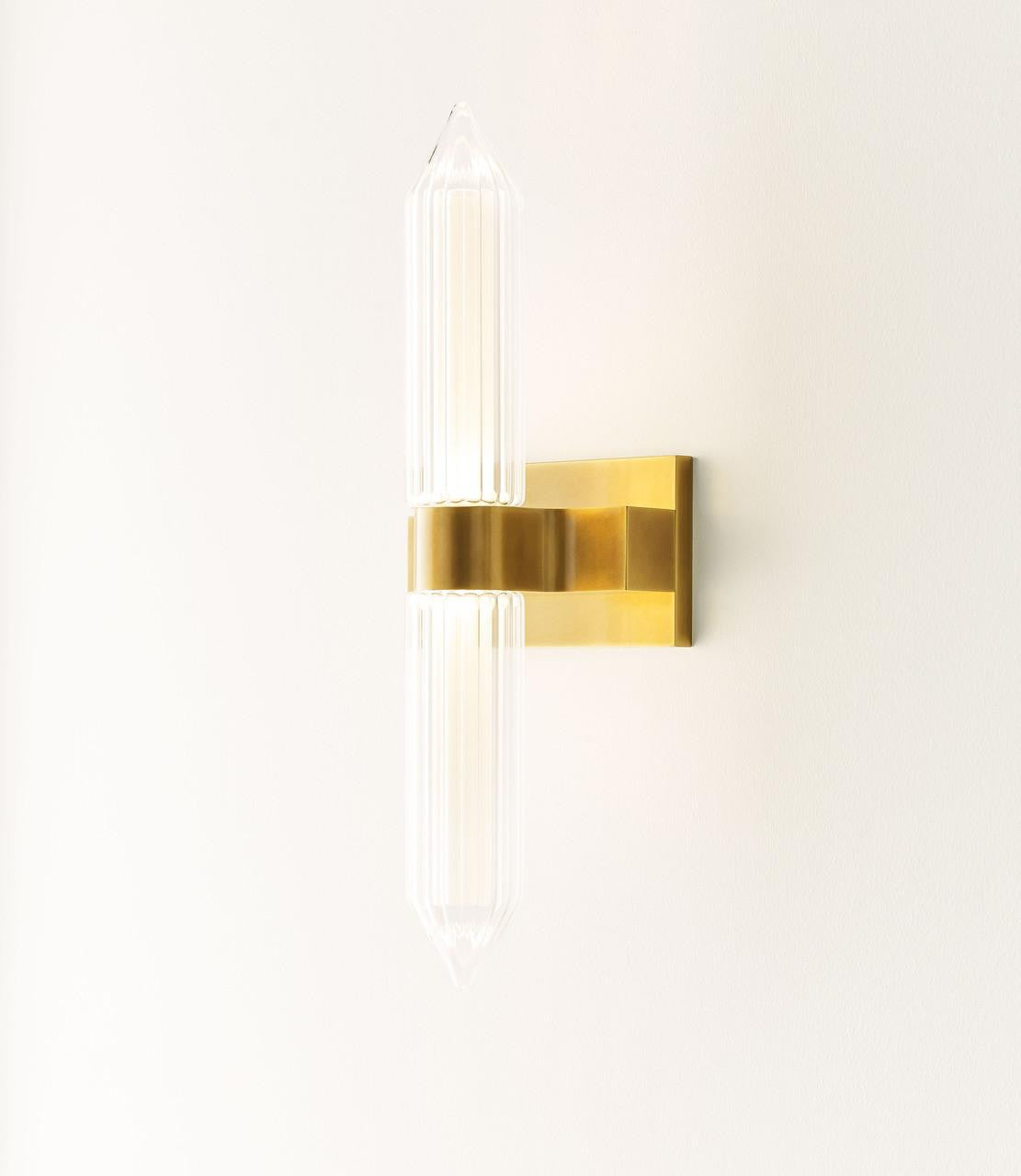 Visual Comfort & Co. Modern Collection Langston Large Wall Sconce, 1-Light, LED, Plated Brass, 18"H (700WSLGSN18BR-LED927-277 70PGHFC)