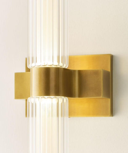 Visual Comfort & Co. Modern Collection Langston Large Wall Sconce, 1-Light, LED, Plated Brass, 18"H (700WSLGSN18BR-LED927-277 70PGHFC)