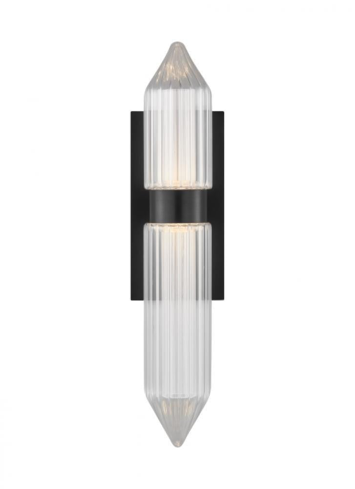 Visual Comfort & Co. Modern Collection Langston Large Wall Sconce, 1-Light, LED, Plated Dark Bronze, 18"H (700WSLGSN18PZ-LED927 70PKE6Y)
