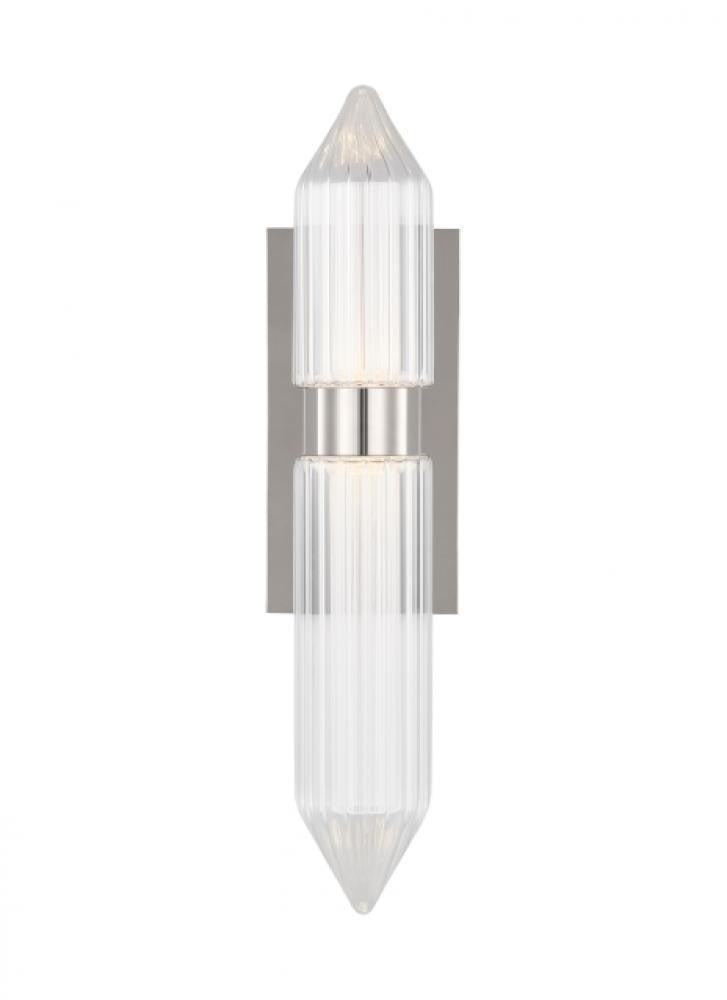 Visual Comfort & Co. Modern Collection Langston Large Wall Sconce, 1-Light, LED, Polished Nickel, 18"H (700WSLGSN18N-LED927 70PKG7D)