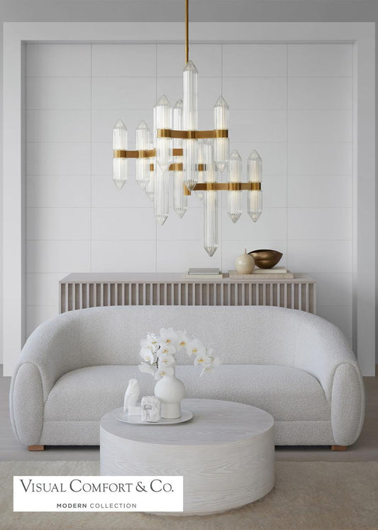 Visual Comfort Modern Langston Medium Chandelier Plated Dark Bronze