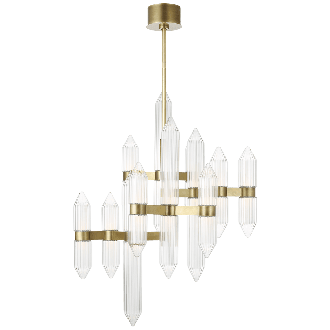 Visual Comfort Modern Langston Medium Chandelier Plated Brass