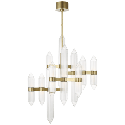 Visual Comfort Modern Langston Medium Chandelier Plated Brass