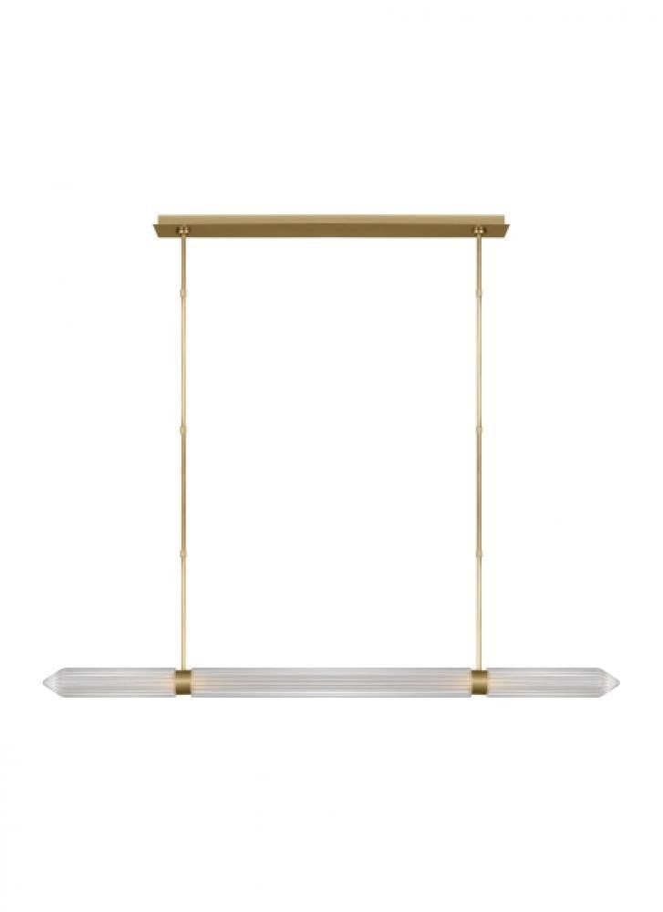 Visual Comfort Modern Langston X-Large Linear Chandelier Plated Brass