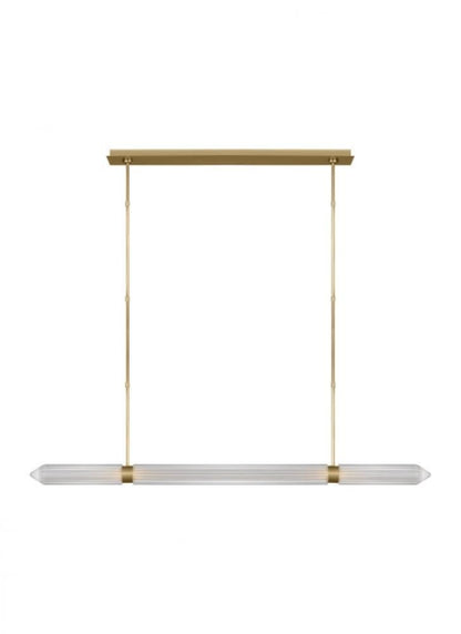 Visual Comfort Modern Langston X-Large Linear Chandelier Plated Brass