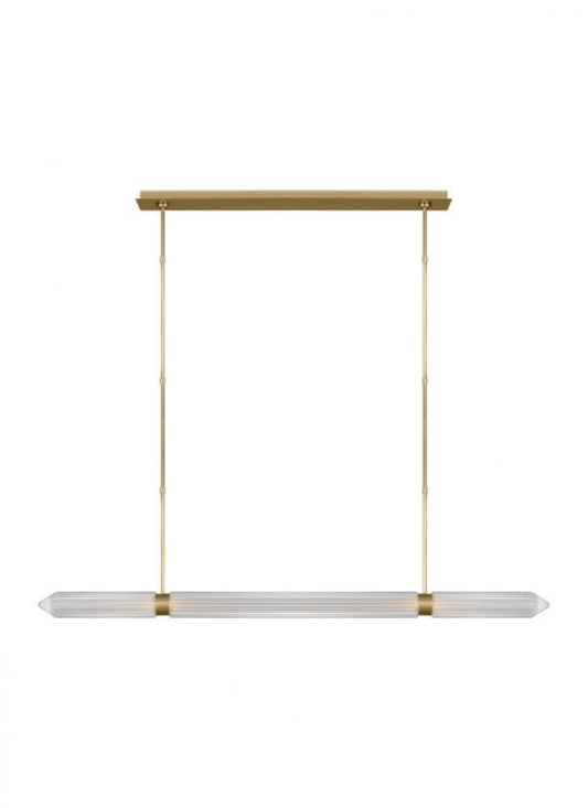 Visual Comfort Modern Langston X-Large Linear Chandelier Plated Brass