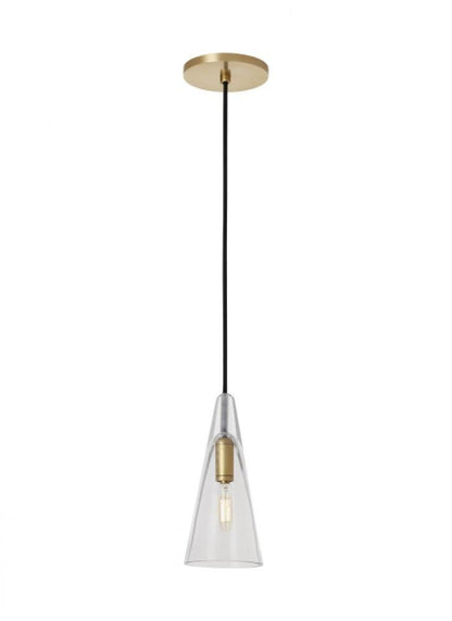 Visual Comfort Modern Lustra Small Accent Pendant Natural Brass