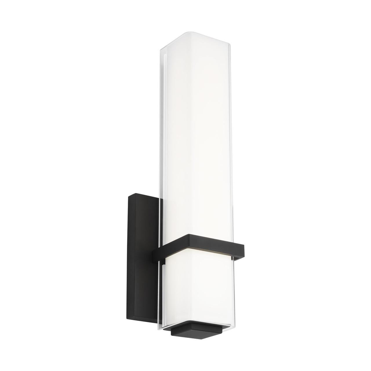 Visual Comfort & Co. Modern Collection Milan Bath Vanity, 1-Light, LED, Black, 12.2"H (700BCMLN13WB-LED930 70PGAKG)