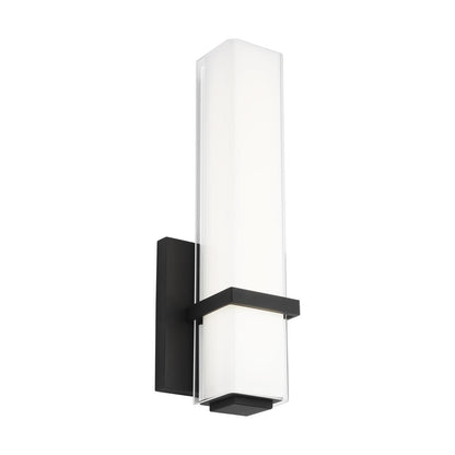 Visual Comfort & Co. Modern Collection Milan Bath Vanity, 1-Light, LED, Black, 12.2"H (700BCMLN13WB-LED930 70PGAKG)