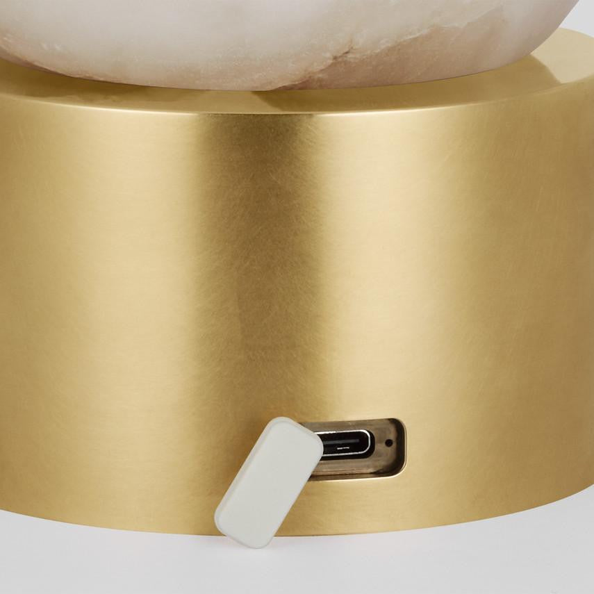 Visual Comfort & Co. Modern Collection Mina Alabaster Accent Rechargeable Table Lamp