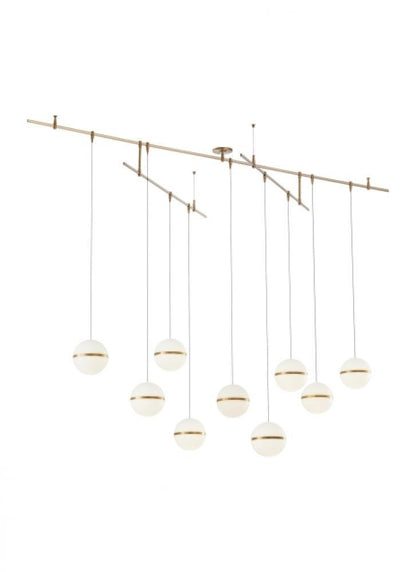 Visual Comfort Modern Mini Hanea Chandelier Natural Brass