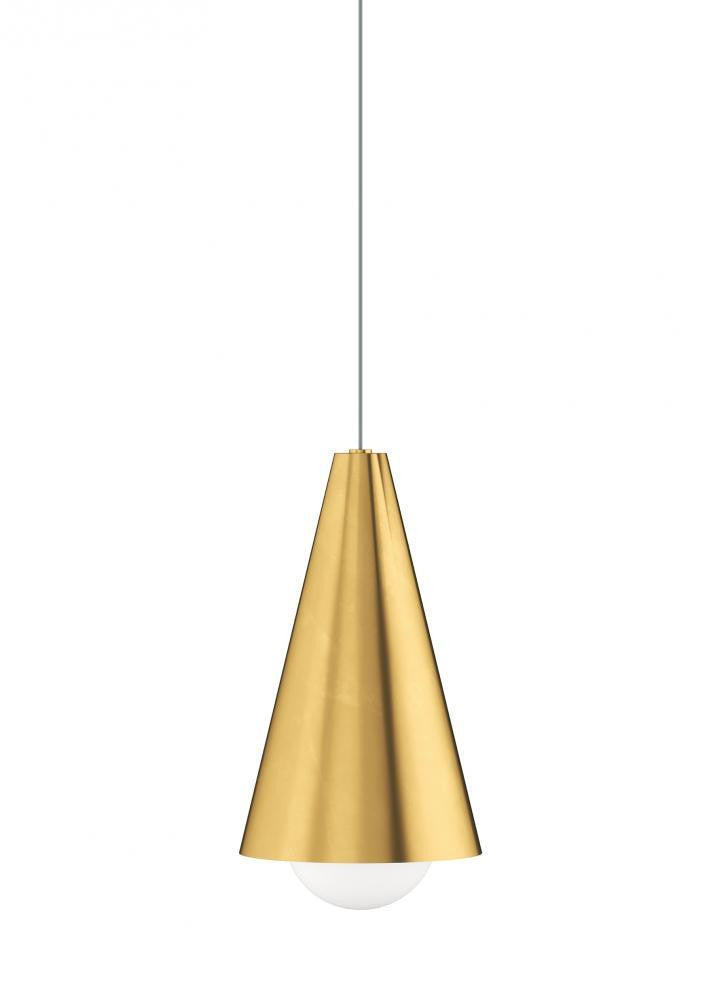 Visual Comfort & Co. Modern Collection Mini Joni Pendant, 1-Light, LED, Brass, 10.4"H (700FJJNINB-LED930 70PDCVC)