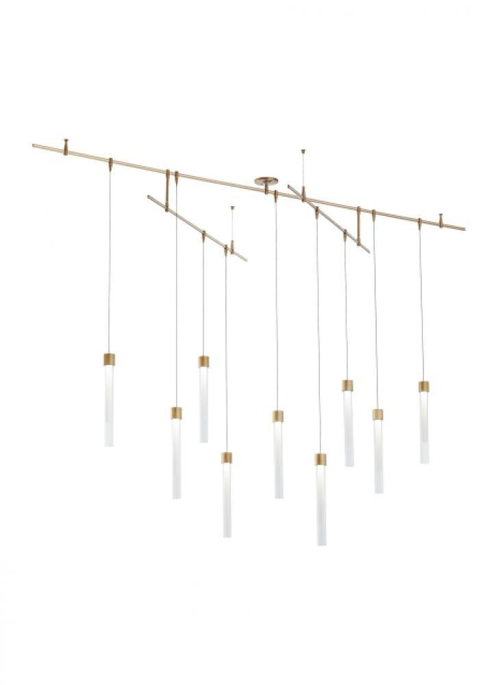 Visual Comfort Modern Mini Linger Chandelier Natural Brass