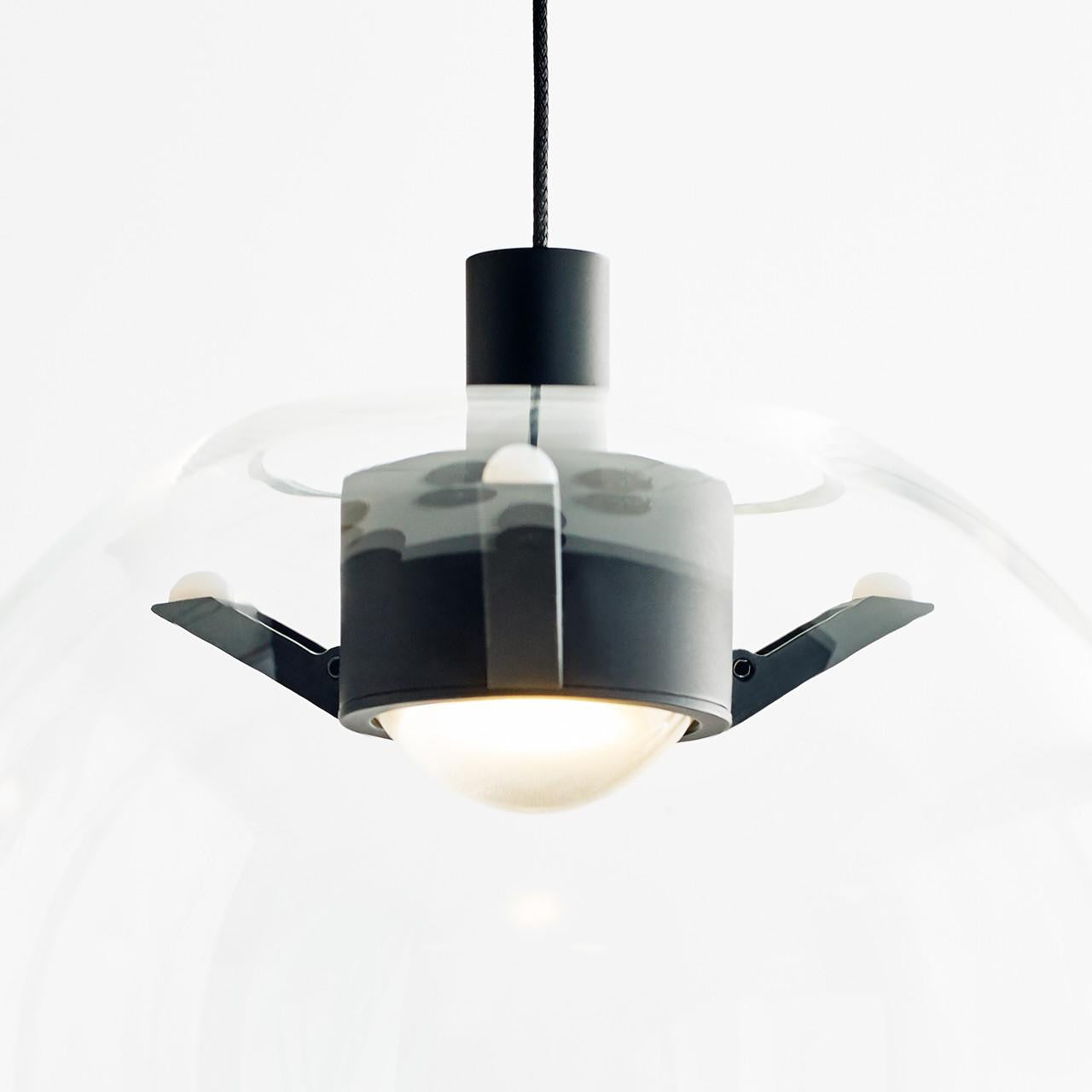 Visual Comfort & Co. Modern Collection Mini Palona Pendant, 1-Light, LED, Black, 9.3"H (700FJPLNCB-LED930 70PDCWN)