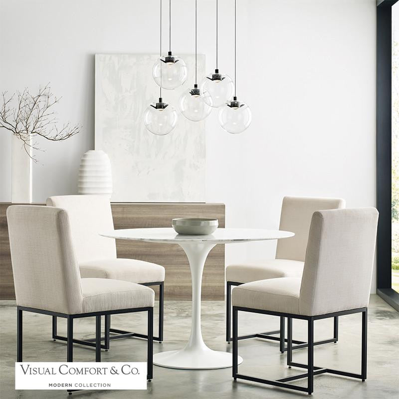 Visual Comfort & Co. Modern Collection Mini Palona Pendant, 1-Light, LED, Black, 9.3"H (700FJPLNCB-LED930 70PDCWN)