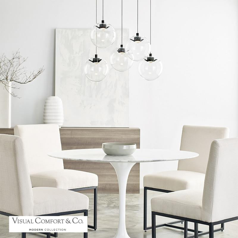 Visual Comfort & Co. Modern Collection Mini Palona Pendant, 1-Light, LED, Black, 9.3"H (700FJPLNCB-LED930 70PDCWN)