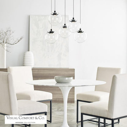 Visual Comfort & Co. Modern Collection Mini Palona Pendant, 1-Light, LED, Black, 9.3"H (700FJPLNCB-LED930 70PDCWN)