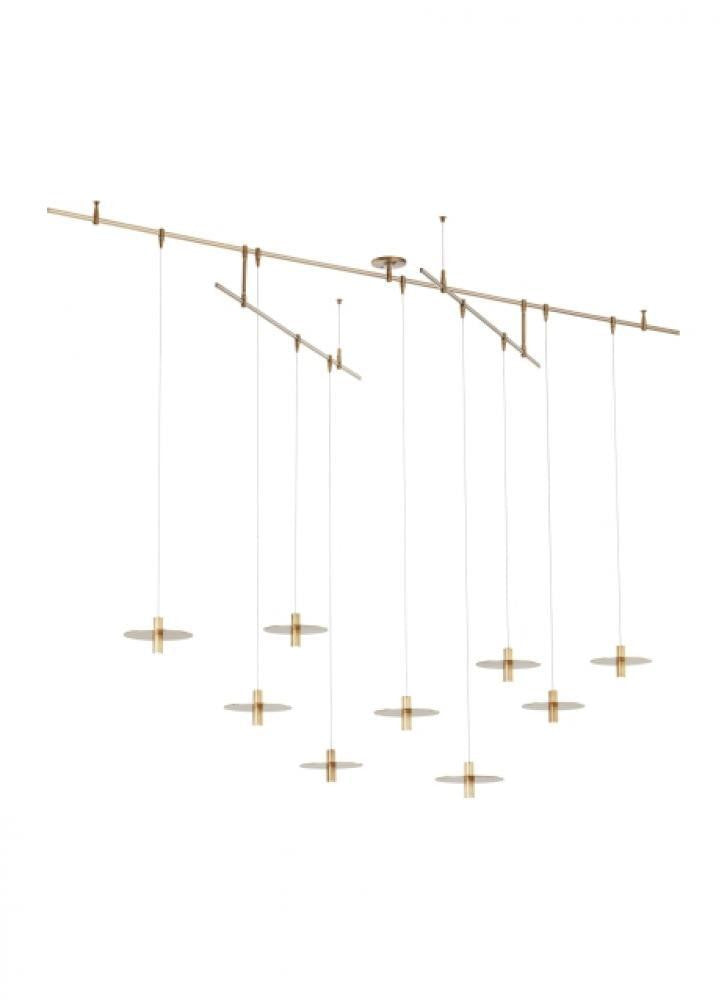 Visual Comfort Modern Mini Ponte Chandelier Natural Brass