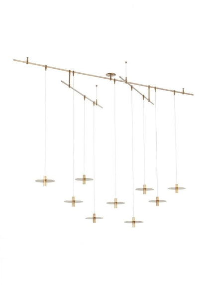 Visual Comfort Modern Mini Ponte Chandelier Natural Brass