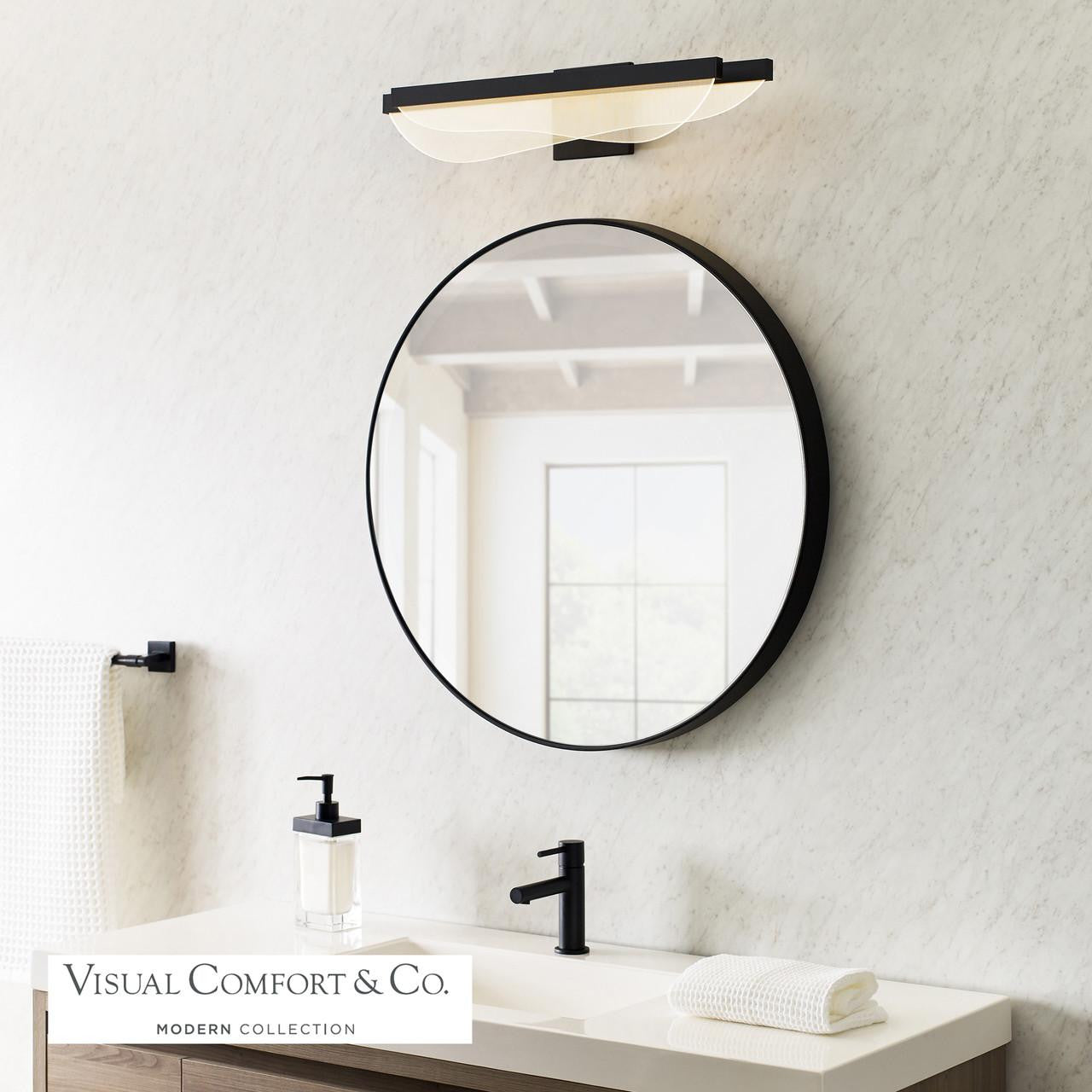 Visual Comfort Modern Nyra LED Bath Sconce  277V Black
