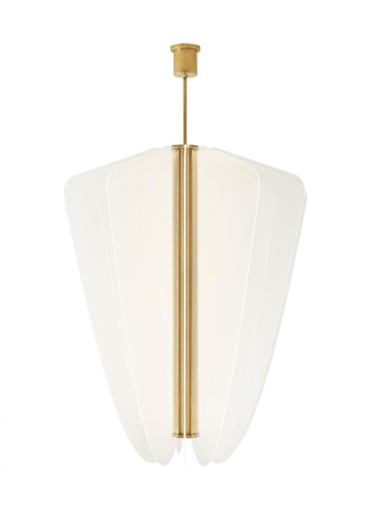 Visual Comfort & Co. Modern Collection Nyra Chandelier, 1-Light, LED, Plated Brass, 52.7"H (700NYR42BR-LED935 70PKF6C)