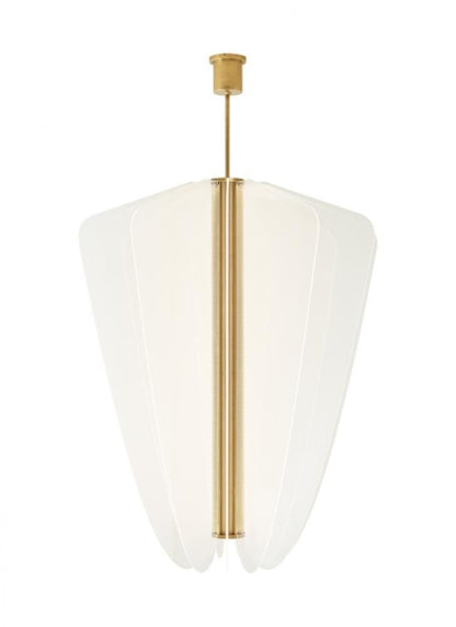 Visual Comfort & Co. Modern Collection Nyra Chandelier, 1-Light, LED, Plated Brass, 52.7"H (700NYR42BR-LED935 70PKF6C)