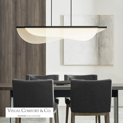 Visual Comfort & Co. Modern Collection Nyra Linear Suspension, 3-Light, LED, Nightshade Black, 60"L (700LSNYR60B-LED935 70PKF6D)