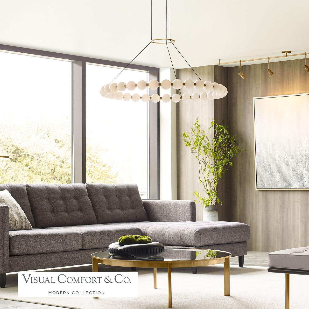 Visual Comfort Modern Orbet Chandelier Nickel