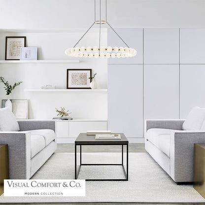 Visual Comfort & Co. Modern Collection Orbet Chandelier, 1-Light, LED, Brass, 36.1"W (700OBT36NB-LED927 70PGALC)