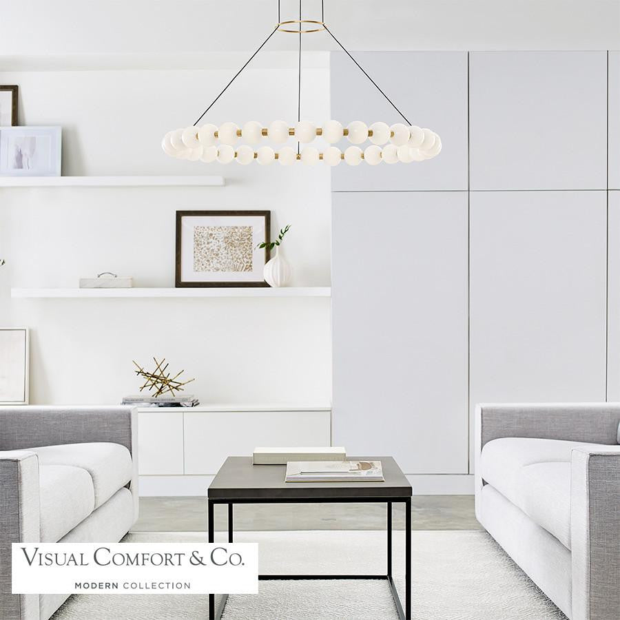 Visual Comfort & Co. Modern Collection Orbet Chandelier, 1-Light, LED, Brass, 36.1"W (700OBT36NB-LED927 70PGALC)