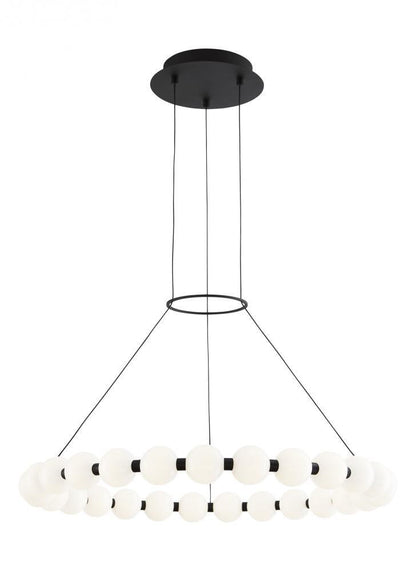Visual Comfort & Co. Modern Collection Orbet Chandelier, 1-Light, LED, Nickel, 30"W (700OBT30N-LED927 70PGAL9)