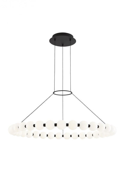 Visual Comfort & Co. Modern Collection Orbet Chandelier, 1-Light, LED, Nickel, 36.1"W (700OBT36N-LED927 70PGALD)