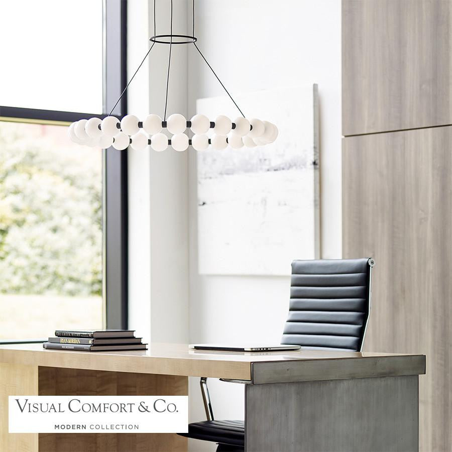 Visual Comfort & Co. Modern Collection Orbet Chandelier, Integrated LED, Black, 30"W  (700OBT30B-LED927 70PGAL8)
