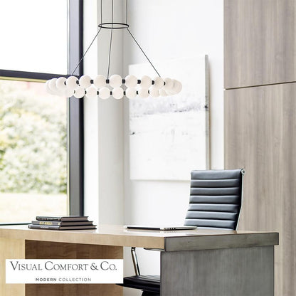 Visual Comfort & Co. Modern Collection Orbet Chandelier, Integrated LED, Black, 30"W  (700OBT30B-LED927 70PGAL8)
