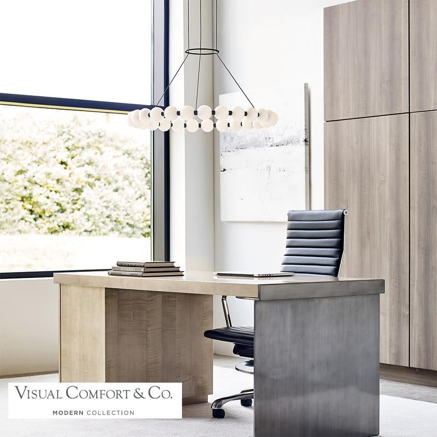 Visual Comfort & Co. Modern Collection Orbet Chandelier, Integrated LED, Black, 30"W  (700OBT30B-LED927 70PGAL8)