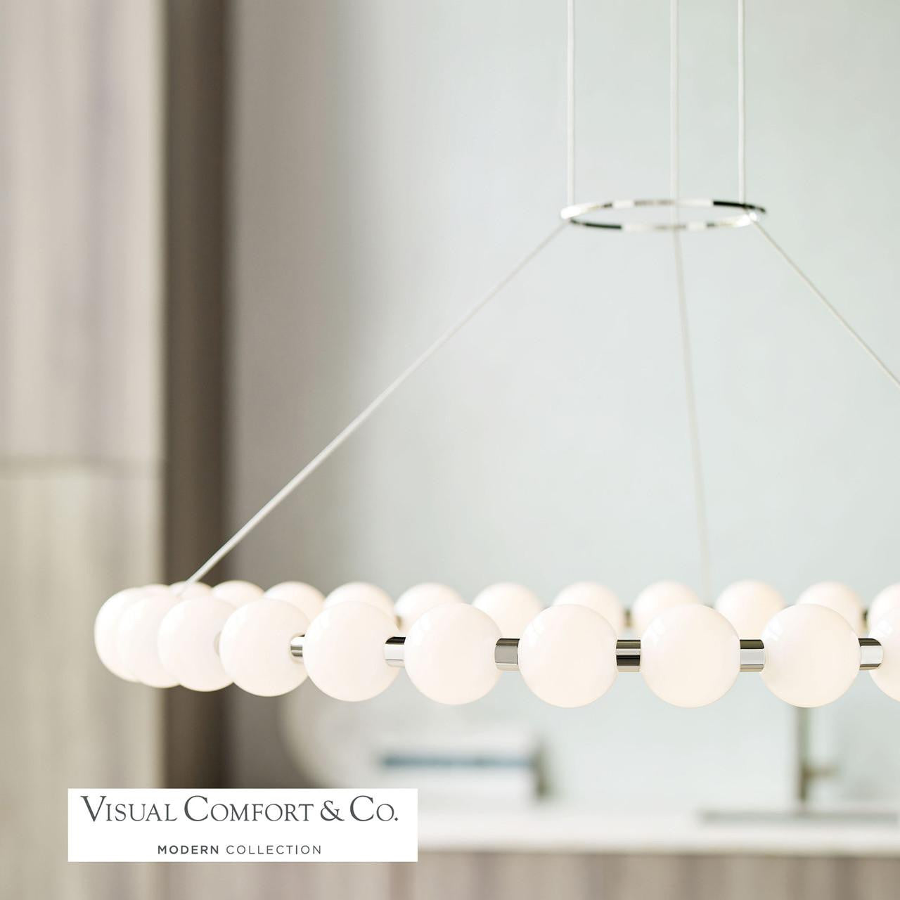 Visual Comfort & Co. Modern Collection Orbet Chandelier, Integrated LED, Nickel, 42.4"W (700OBT42N-LED927 70PGALF)