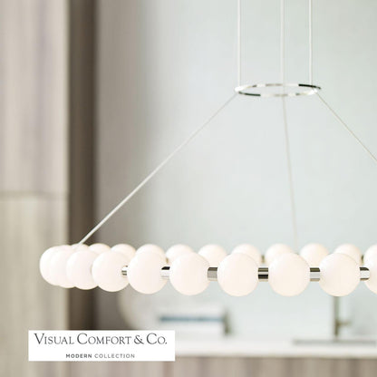 Visual Comfort & Co. Modern Collection Orbet Chandelier, Integrated LED, Nickel, 42.4"W (700OBT42N-LED927 70PGALF)