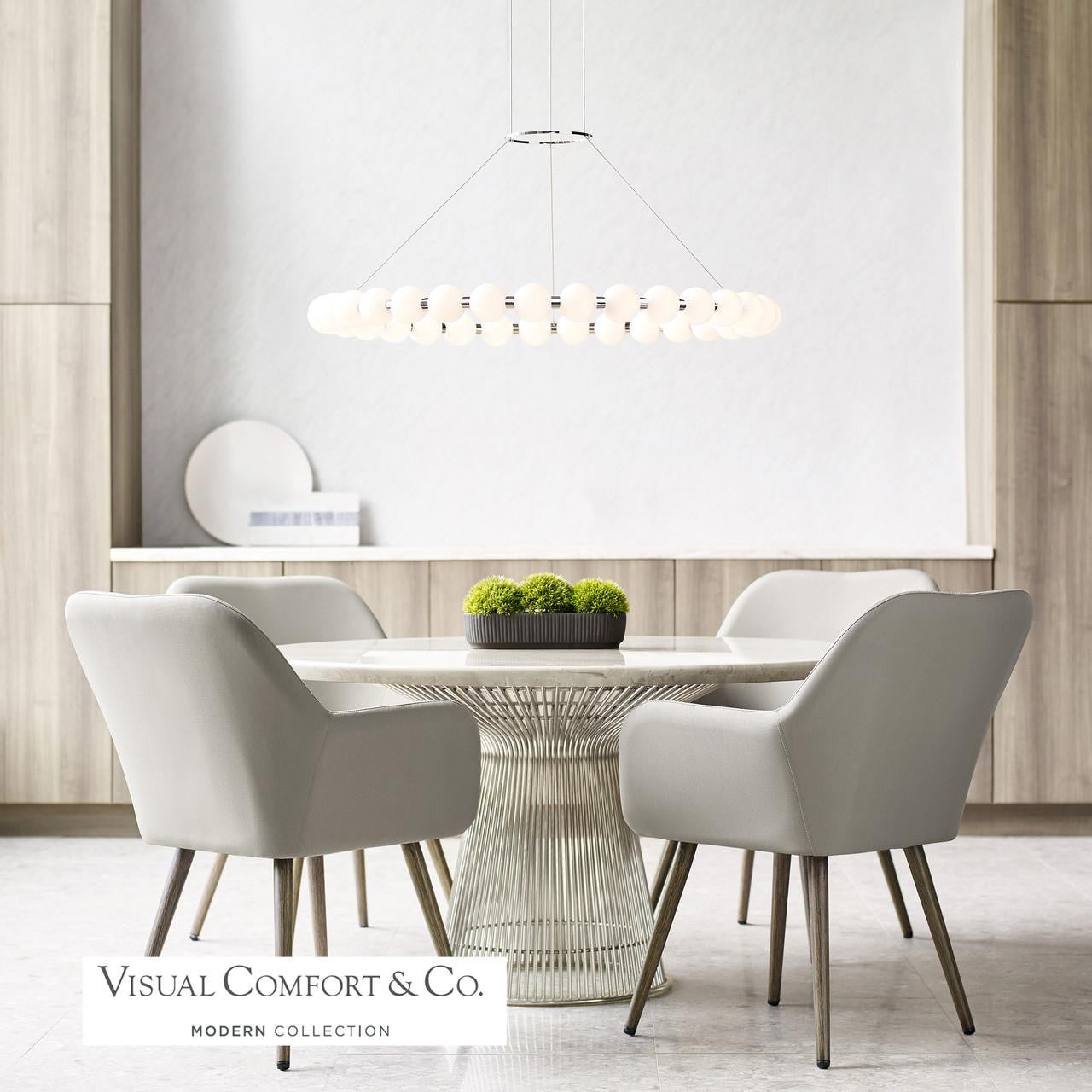 Visual Comfort & Co. Modern Collection Orbet Chandelier, Integrated LED, Nickel, 42.4"W (700OBT42N-LED927 70PGALF)