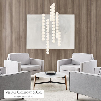 Visual Comfort & Co. Modern Collection Orbet Pendant, 5-Light, LED, Nickel, 13.5"H (700TDOBT5N-LED927 70PGALJ)