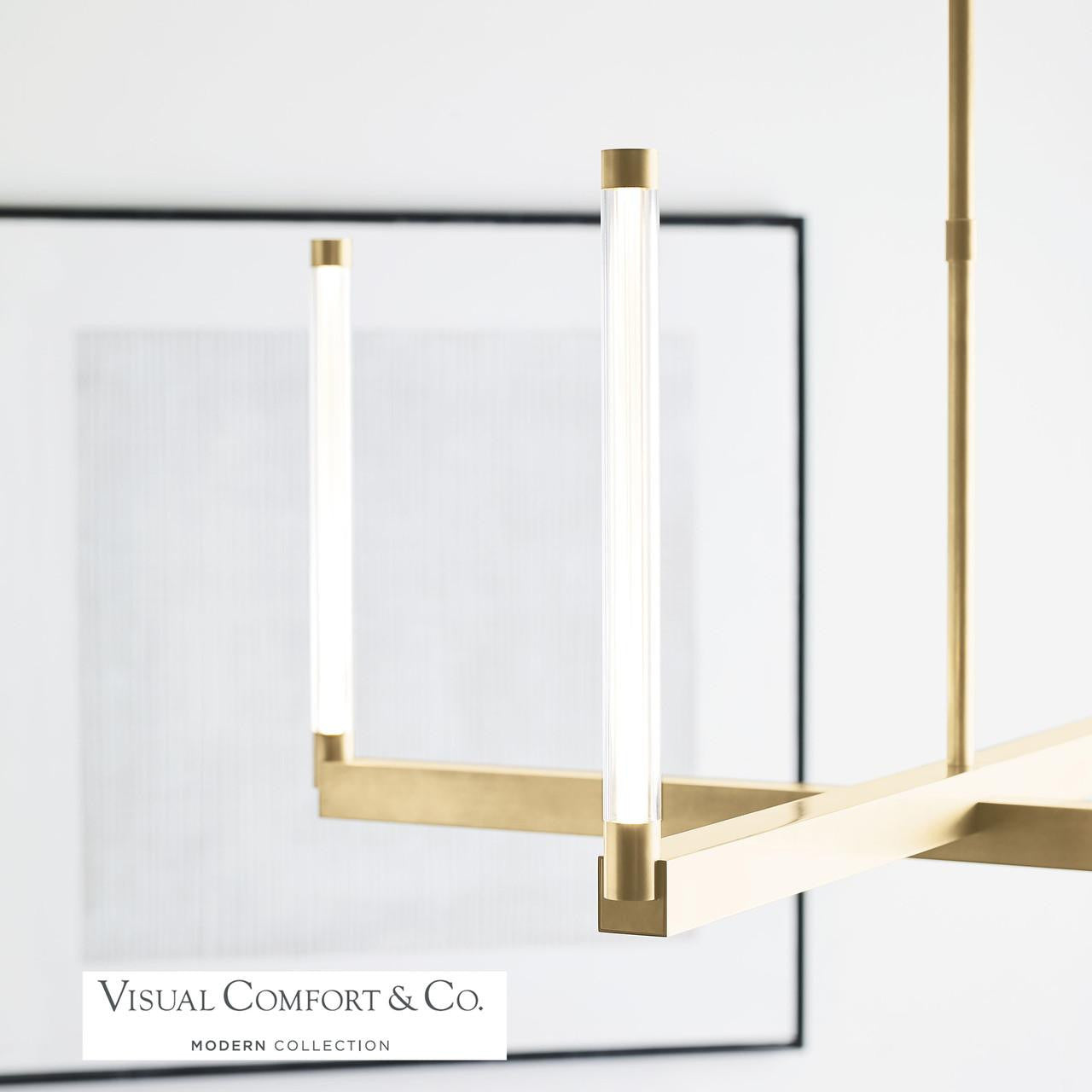 Visual Comfort & Co. Modern Collection Phobos Large Chandelier, 4-Light, LED, Natural Brass, 36"W (700PHB36NB-LED927 70PGDKY)