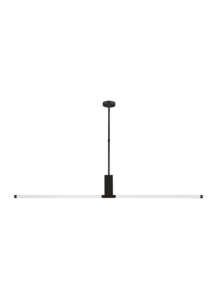 Visual Comfort & Co. Modern Collection Phobos Large Linear Chandelier, 1-Light, LED, Dark Bronze, 66"L (700LSPHB68BZ-LED927 70PGJFR)