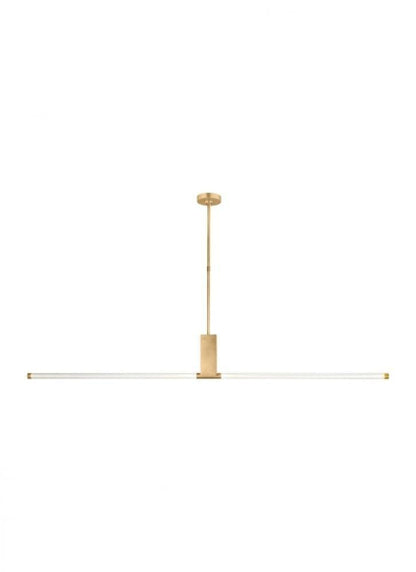 Visual Comfort Modern Phobos Large Linear Chandelier Natural Brass