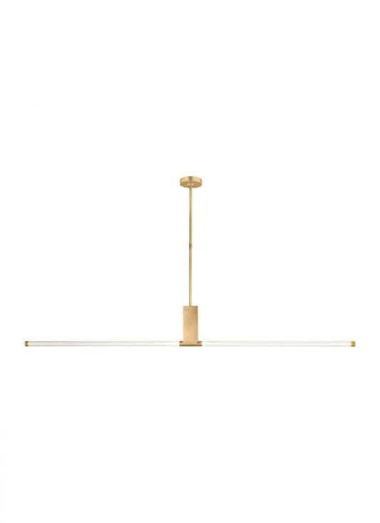 Visual Comfort Modern Phobos Large Linear Chandelier Natural Brass