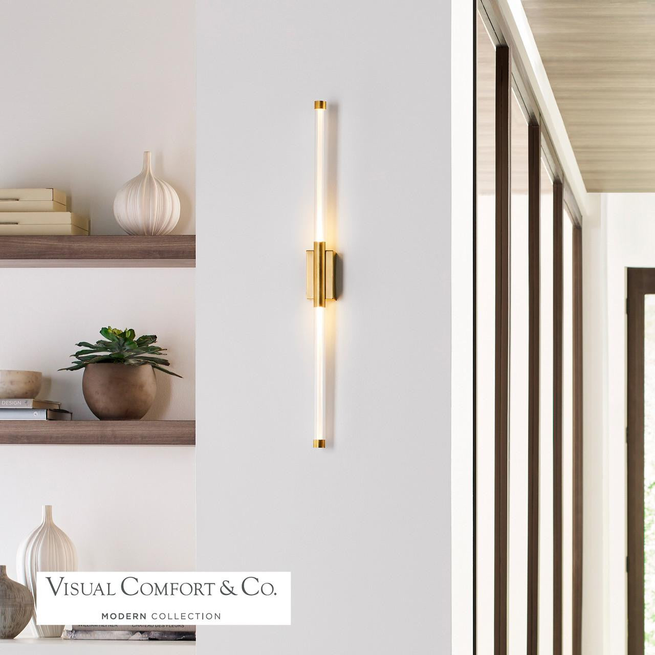Visual Comfort Modern Phobos Light Wall Sconce Polished Nickel