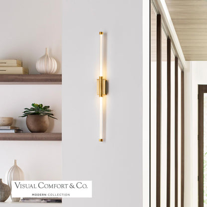 Visual Comfort Modern Phobos Light Wall Sconce Polished Nickel
