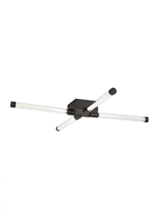 Visual Comfort Modern Phobos Wide Flush Mount Dark Bronze