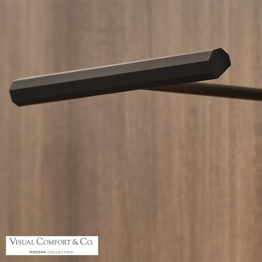 Visual Comfort & Co. Modern Collection Plural Faceted Picture Light, 1-Light, LED, Nightshade Black, 8.9"W (700PLUF8B-LED927 70PGGH3)